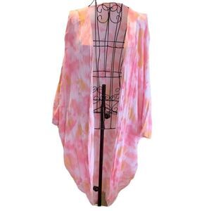 Pink tie dye kimono/duster size S